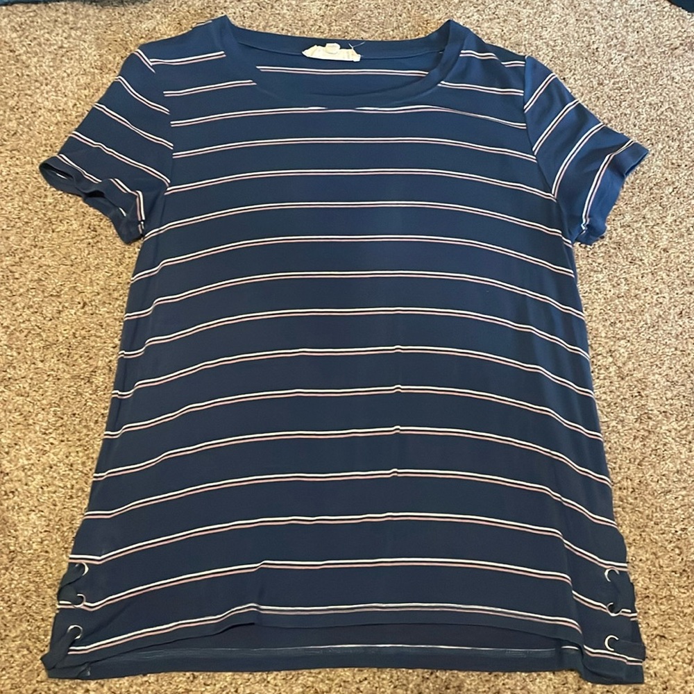 Blue and pink striped shirt